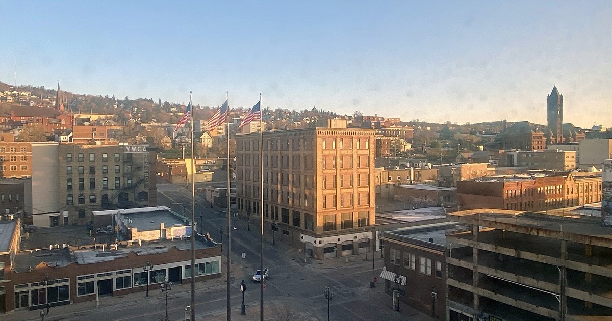 Downtown Duluth, Minnesota, seen from above