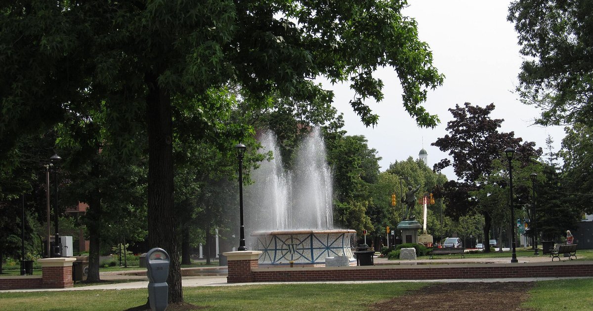 A fountain in Perry Square, Erie, Pennsylvania