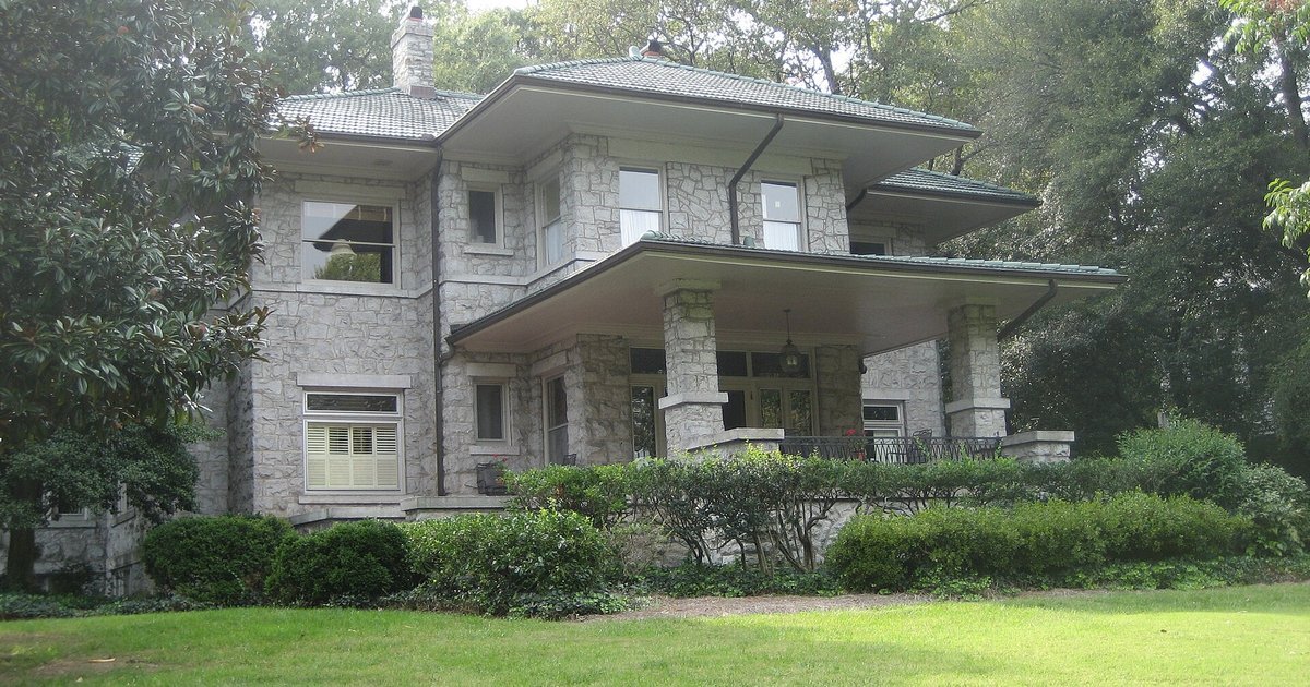 The stone Latham-Baker House in Greensboro, North Carolina