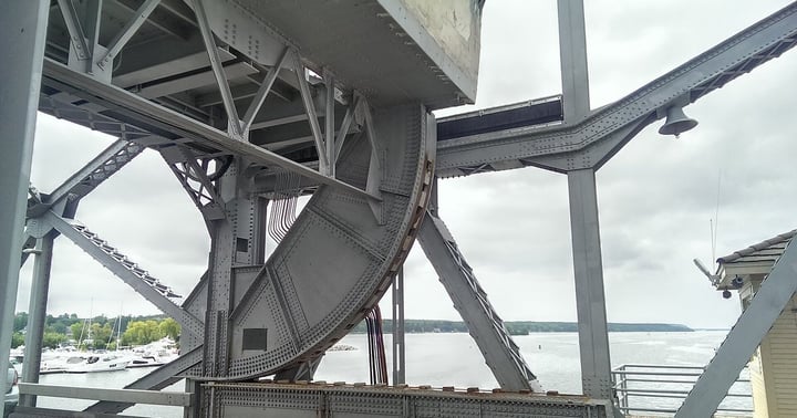 Steel bascule machinery of a Sturgeon Bay bridge