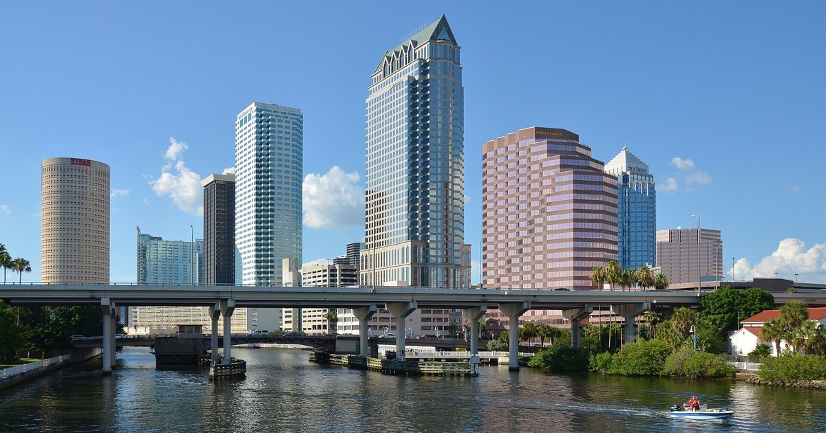 Downtown Tampa skyline above the Hillsborough River