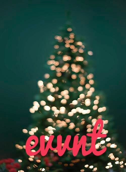 evvnt logo with Christmas Tree in Background