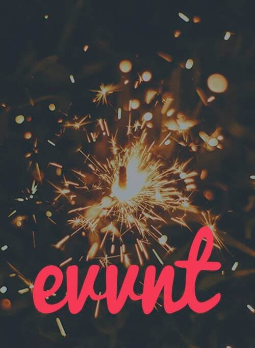 evvnt logo with sparkler in background
