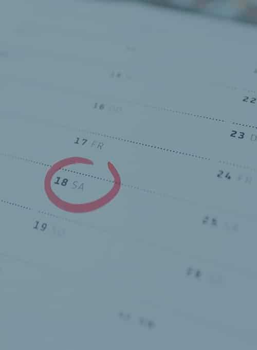 Calendar with a date circled