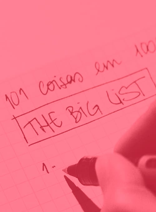 Person writing a list