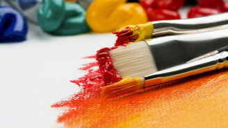 Colorful art supplies and creative craft materials hinting at fandom art culture