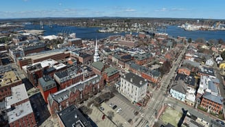 Aerial view of downtown Portsmouth, New Hampshire